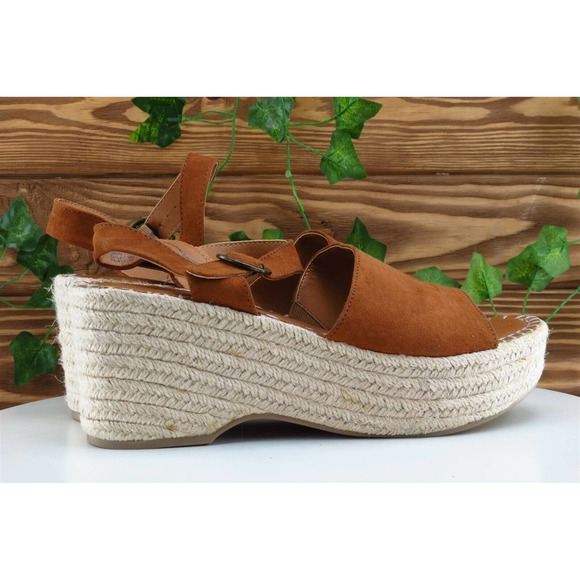 Universal Thread Sz 10 M Brown Ankle Strap Leather Women Sandals - Picture 4 of 8